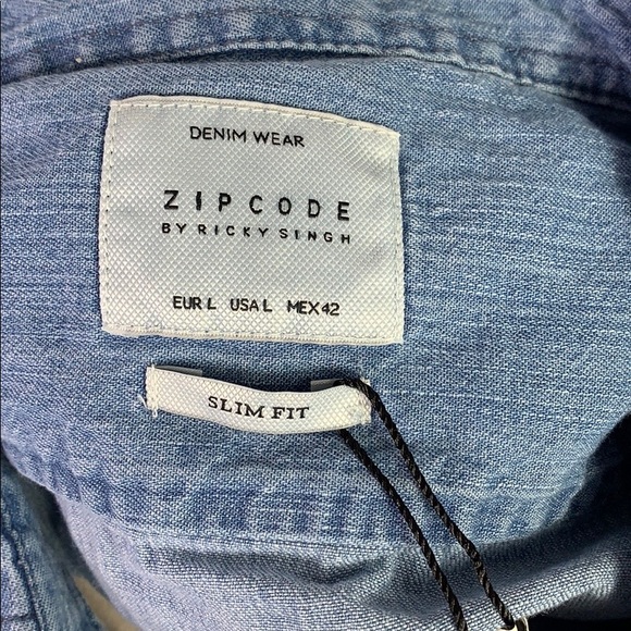 Nwt Zip code demin cut off Shirt - Picture 6 of 7